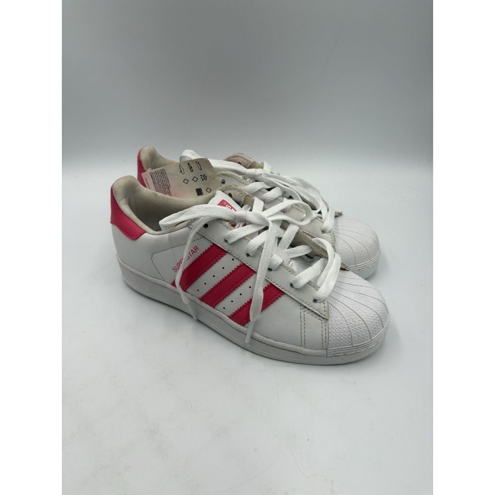 Adidas Superstar White With Pink Youth Size 4.5 Women's Size 6